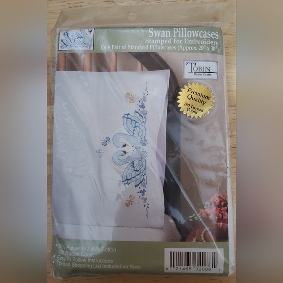 Tobin Other - Tobin Home Crafts Swan Embroidery Pillowcases